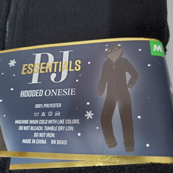 Furry Black CAT Hooded Zip Pajama Size L or XL NEW in Package Adult ONESIE - Picture 8 of 12